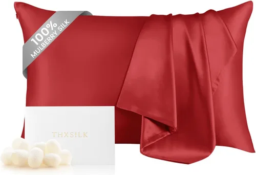 Miniatura 55 de THXSILK Funda de almohada de seda de morera 100% para cabello y piel, funda de almohada de seda hipoalergénica, suave, transpirable, con cremallera