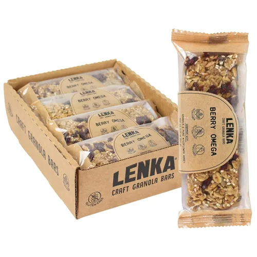 Miniatura 14 de Lenka Discovery - Paquete de 12 bocadillos de granola con alto contenido de fibra, caramelo salado, bayas omega, vainilla expreso, mantequilla