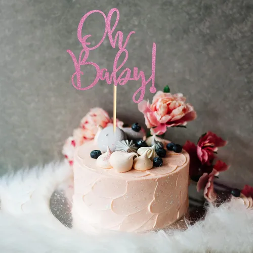 Miniatura 6 de Oh Baby Cake Toppers - Palillos para pasteles de baby shower para celebrar baby shower, suministros de decoración de fiesta de cumpleaños de niños