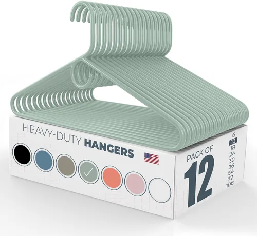 Miniatura 101 de Perchas de plástico resistentes hechas en Estados Unidos a granel, 20, 30, 50, 100 unidades disponibles, perchas de plástico fuertes, perchas