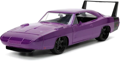Jada Toys Big Time Muscle 1:24 1969 Dodge Charger Daytona - Coche fundido a presión, color morado, juguetes para niños y adultos