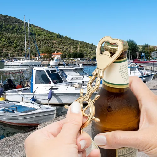 Miniatura 4 de Abridor de botellas de timón, regalos náuticos para navegantes, decoración náutica, regalo de cumpleaños para marinero, abridor de cerveza náutica