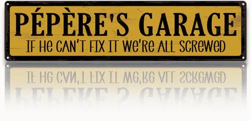 Miniatura 27 de Metal Fathers Day Gift, Retro Metal Tin Sign, Man Cave Decor, Papa's Garage, If He Can't Fix It We're Screwed, Garage Workshop Decor, Gift for Papa
