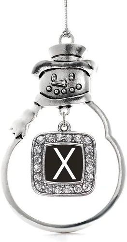 Miniatura 76 de Inspired Silver - Adorno de rodillo de reina - Adorno cuadrado de plata con muñeco de nieve con joyas de circonita cúbica