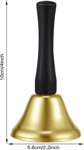 Miniatura 3 de 24 campanas de mano de acero plateado, mango de madera negra, campanas de metal diatónico, percusión musical (dorado)