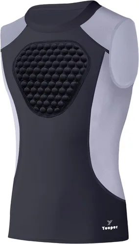 Camiseta Protectora de Pecho Acolchada Youper para Adultos, Protección para el Corazón/Estérnon para Béisbol, Fútbol, Lacrosse y Porteros