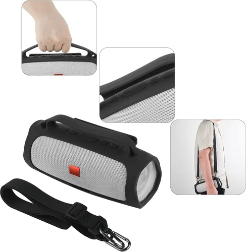 Miniatura 4 de Funda de silicona para altavoz portátil JBL Charge 4 impermeable, funda de transporte de viaje, funda protectora con asa, correa de hombro ajustable