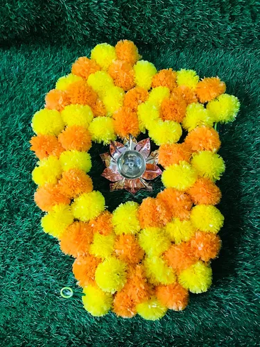 Miniatura 4 de Guirnalda de caléndula de 5 piezas de 5 pies Decoración de manto de fiesta de boda india/americana, guirnaldas de imitación de guirnaldas de boda