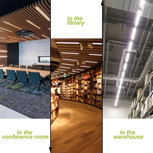 Miniatura 5 de Paquete de 1 luz LED de tienda de 4 pies, 48 W, luz LED enlazable de tienda para garaje, 3000 K, 4000 K y 5000 K, lámpara de techo integrada
