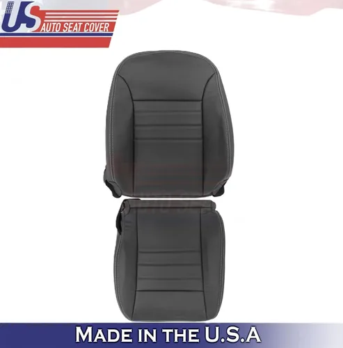 Miniatura 2 de 2011 2012 compatible con Dodge Charger SXT Front Driver Top & Bottom Cubiertas de cuero negro