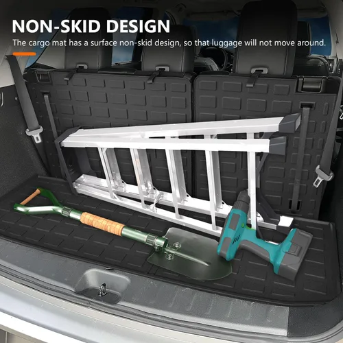 Miniatura 4 de powoq Tapete de carga compatible con Nissan Pathfinder 2022-2026 con protector de asiento trasero, TPE de repuesto para accesorios Nissan Pathfinder