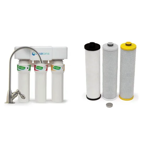 Aquasana Sistema de filtro de agua Claryum de flujo máximo de 3 etapas para debajo del fregadero, filtración de claryum para encimera de cocina,