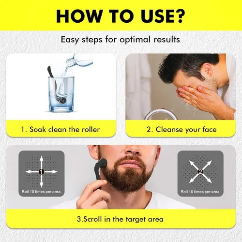 Miniatura 6 de Rodillo Derma de titanio con 540 agujas para cara, barba y cabello, rodillo de masaje suave para rutina diaria de cuidado de la piel, adecuado