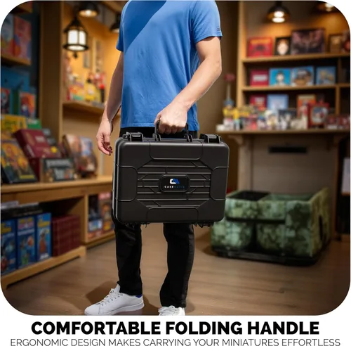 Miniatura 6 de CASEMATIX Estuche rígido de almacenamiento en miniatura, funda de espuma personalizable de doble capa para miniaturas, unidades grandes y vehículos