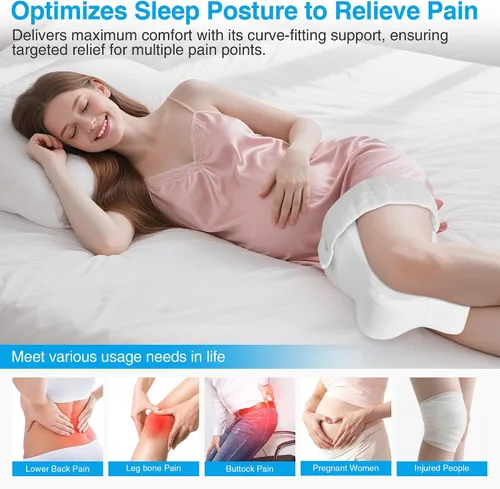 Miniatura 4 de Almohada de rodilla para dormir de lado, color blanco