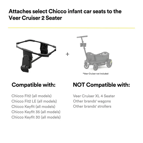 Miniatura 2 de Adaptador de asiento de automóvil infantil para Veer Cruiser (Chicco) Compatible con Veer Cruiser de 2 plazas