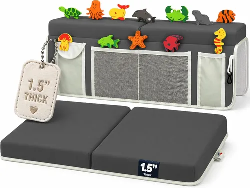 Miniatura 14 de Supa Ant Rodillero de baño – 8 ventosas y acolchado de 1.5 pulgadas. Almohadilla de baño certificada no tóxica para bañera y 5 organizadores