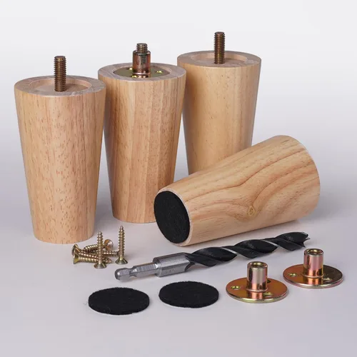 Miniatura 8 de Juego de 4 patas redondas de madera maciza de 2 pulgadas, reemplazo de patas cortas de madera maciza para sofá, patas de sofá, patas de aparador