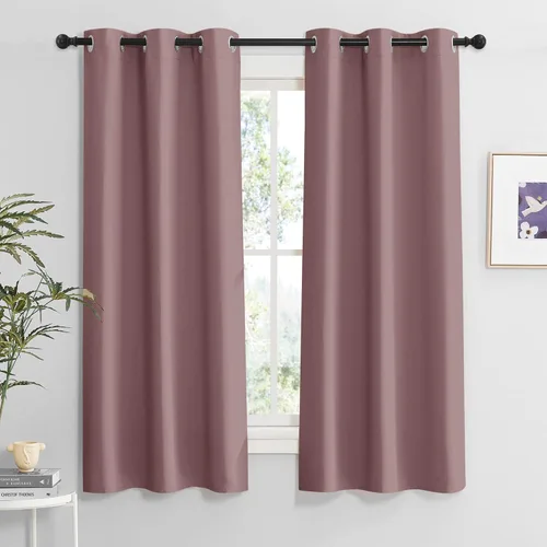 Miniatura 20 de RYB HOME Cortinas opacas de cocina de 36 pulgadas de largo, tratamiento de privacidad para ventanas pequeñas, aislamiento térmico, telón de fondo
