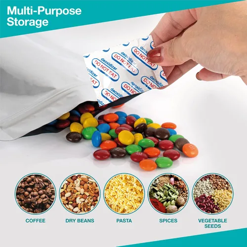 Miniatura 6 de 50 bolsas de Mylar de 1 galón con absorbentes de oxígeno (500 cc) – 9.5 mil – Bolsas de Mylar reforzadas de 1 galón resellables y termosellables