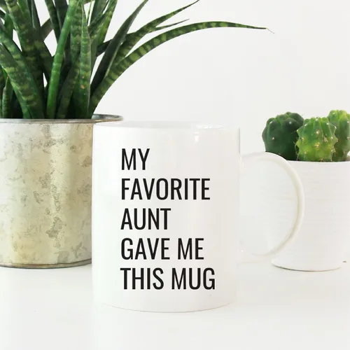 Miniatura 2 de Andaz Press Taza de café divertida de 11 onzas, regalo de broma, My Favorite Aunt Gave Me This Cup, 1 paquete, sobrino sobrino, cumpleaños, Navidad