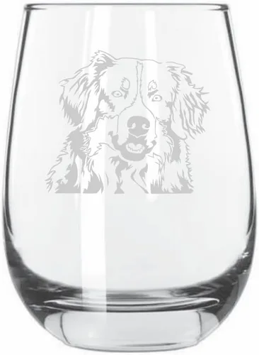 Miniatura 383 de Sakhalin Husky Dog - Copa de vino grabada personalizada de 15.25 onzas sin tallo