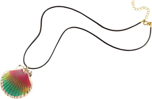 Miniatura 2 de FM FM42 Collar con colgante de concha de concha de mar natural con cadena de cuerda de 27 pulgadas de largo (25 estilos)