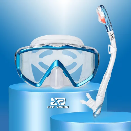 Miniatura 8 de Juego de esnórquel Pano de 3 ventanas, equipo de esnórquel para adultos, gafas de esnórquel profesionales, máscara de buceo antivaho, gafas