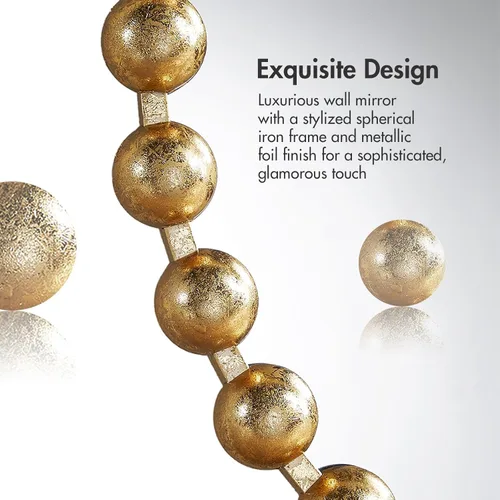 Miniatura 6 de Madison Park Espejo Redondo, Espejo Circular con Marco de Metal de 36 Pulgadas, Arte Decorativo de Pared Montado para Colgar en Entrada, Baño, Dorado