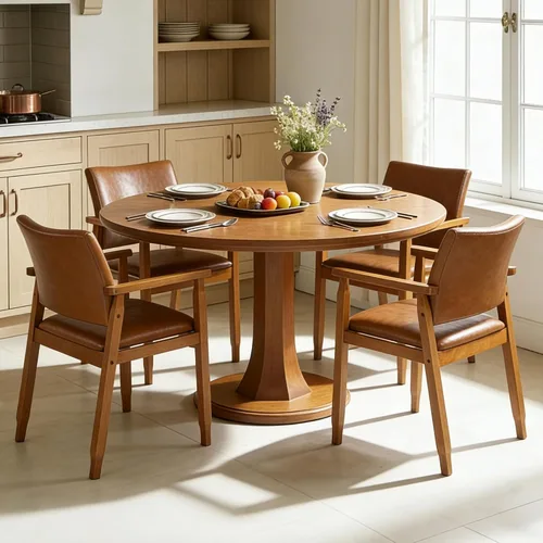 Miniatura 12 de NOBPEINT Mid-Century - Juego de 2 sillas de comedor modernas con reposabrazos, tapizadas de piel sintética con marco de madera maciza, sillones