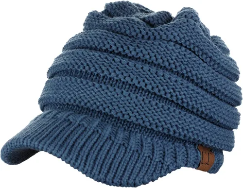 Miniatura 3 de C.C Gorro tejido con visera y orificio para cola de caballo