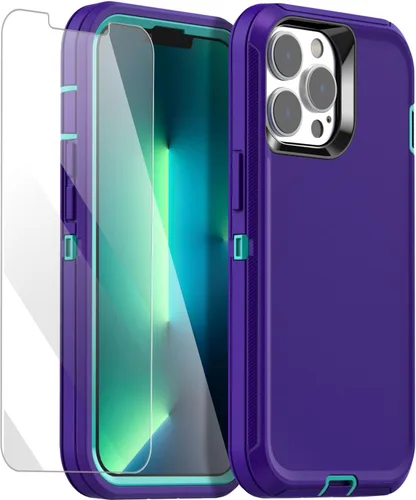 Miniatura 15 de AICase Funda para iPhone 13 Pro Max/12 Pro Max con protector de vidrio, protección contra caídas de alta resistencia, cuerpo completo, a prueba