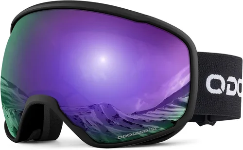 Miniatura 14 de Odoland Gafas de esquí de nieve S2 de doble lente antivaho OTG a prueba de viento UV400 para hombres, mujeres y jóvenes, esquí, snowboard Lente