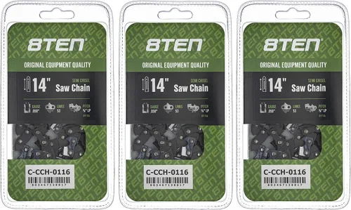 Miniatura 104 de 8TEN Cadena de motosierra semi cincel de 6 pulgadas .050 1/4 42 DL para Worx WG320 Black & Decker LLP120 (paquete de 3)
