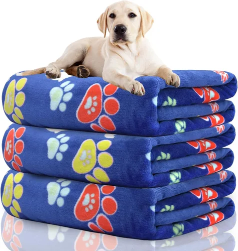 Rezutan 1 paquete de 3 mantas para perros grandes, 41x31 pulgadas para mantas suaves y mullidas para mascotas y gatos de tamaño mediano, reversibles