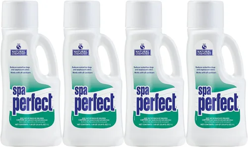 Miniatura 4 de Natural Chemistry Spa Perfect, 1 litro, hace que el agua se sienta suave y sedosa, elimina el anillo de la línea de flotación, los filtros