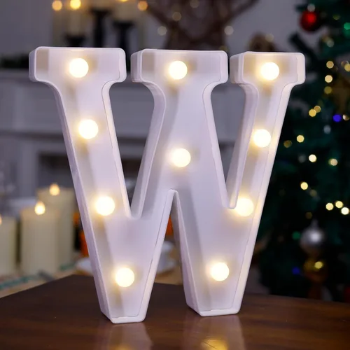 Miniatura 40 de Letrero LED de Marquesina con Letras Iluminadas, Letrero del Alfabeto Iluminado, Luces LED de Letras con Batería para Luz Nocturna, Boda