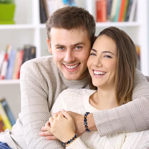 Miniatura 4 de TAGOMEI Regalos de Navidad para él, hijo, hombres, adolescentes, niños, nieto, papá, novio, pulseras de cuentas de triple protección para hombres