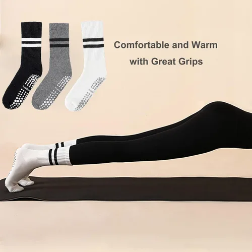 Miniatura 12 de JCZANXI Calcetines de yoga con empuñaduras para mujer, calcetines antideslizantes para yoga, pilates, barras, danza Calcetines acolchados ideales