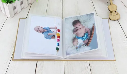 Miniatura 3 de Álbum de fotos con capacidad para 100 bolsillos, 4 x 6 pulgadas, álbum de fotos para niños, álbum de fotos de papel kraft para niños (trébol)