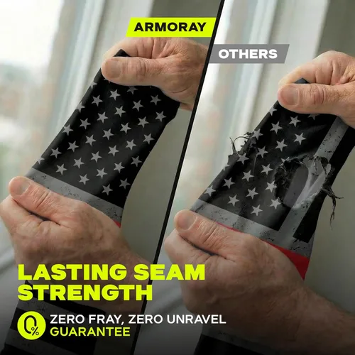 Miniatura 6 de ARMORAY Mangas de brazo para hombres y mujeres, protección solar UV, cubierta de tatuajes, manga deportiva para golf, correr, fútbol Bandera
