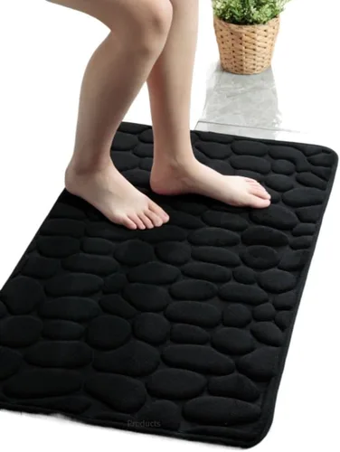 Alfombra antideslizante de Baño con Relieve de Adoquines, Alfombra antideslizante de Vellón Coral para Bañera, Suelo De Ducha, Felpudo, Almohadilla