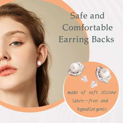 Miniatura 2 de Parte trasera de goma para aretes, parte trasera transparente suave para aretes, 500 piezas de seguridad para aretes, tapones de embrague