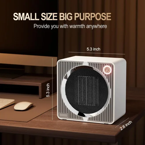 Miniatura 2 de Calentador de espacio eléctrico, calentadores de espacio portátiles de bajo consumo para uso en interiores, calentador de escritorio pequeño