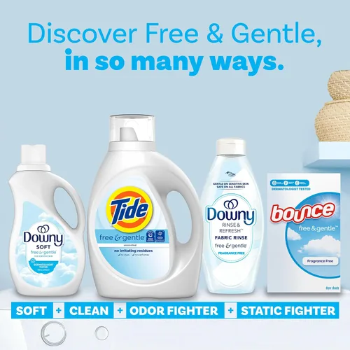 Miniatura 9 de Tide Free & Gentle - Detergente líquido suave para ropa, 64 cargas