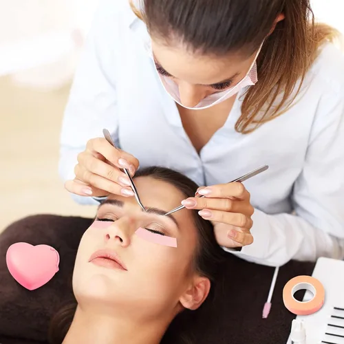 Miniatura 5 de Cinta de extensión de pestañas, cinta adhesiva transpirable, cinta de pestañas de tela no tejida con cortador dispensador de cinta en forma de Rosa
