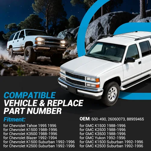 Miniatura 2 de Kit de actuador y arnés 600-490 4WD Compatible con GMC K1500 K2500 K3500 Yukon/Chevrolet K1500 K3500 Tahoe Blazer Suburban 4WD Actuador eléctrico