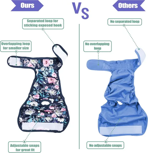 Miniatura 4 de wegreeco - Pañales lavables y reutilizables para perros, paquete de 3, pañales para cachorros y perritos pequeños, pañales para hembras en celo