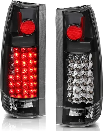 Miniatura 9 de AmeriLite para Chevy GMC [Camion C/K Truck Silverado Sierra Suburban Blazer Tahoe Yukon] Juego de luces traseras de repuesto estilo Euro en negro