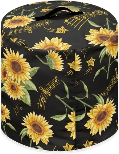 Miniatura 2 de Suobstales Cubierta antipolvo con estampado de girasol para olla instantánea de 6 cuartos de galón, diseño de nota musical, cubierta de olla a Nota